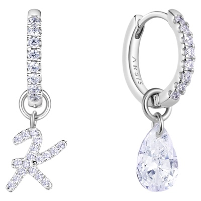 ARSIS艺术字母耳环高级S925银