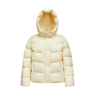 森马羽绒服女龟背小个子轻暖三防发热抗静电2025新款连帽短款外套