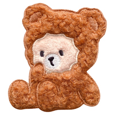 毛绒熊围巾刺绣贴补丁贴