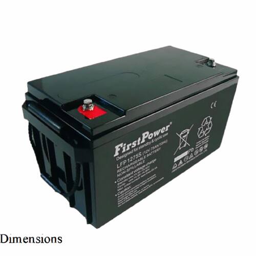 一电蓄电池LFP127512V75AH机房UPS电源配套消防照明EPS直流屏