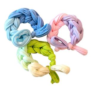 儿童彩色蝴蝶结编制发圈女童皮筋高弹力加粗扎头发的发绳可爱头饰