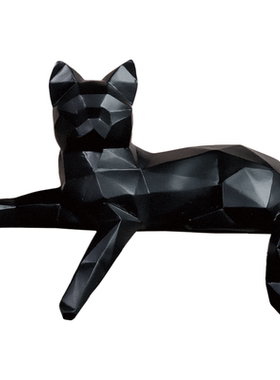 几何猫家居摆件欧式简约客厅书架玄关橱窗创意装饰办公桌装饰猫