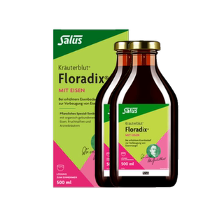 【自营】德国铁元Floradix salus绿铁元补铁片剂500ml*2瓶铁剂