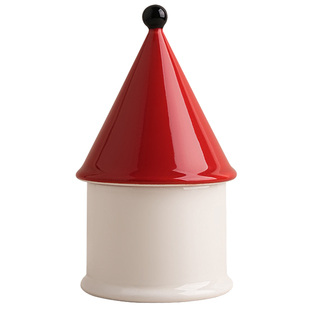 创意孟菲斯中古风牙签盒陶瓷个性高档轻奢牙线筒棉签盒收纳盒家用