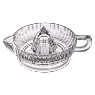 透明玻璃榨汁器家用多功能带把手榨橙子榨柠檬压汁器水果榨汁神器