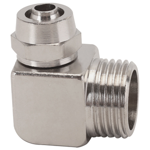 快拧弯头外丝螺纹气动气管快速接头PL6 8 10 12 14mm插管全铜镀镍