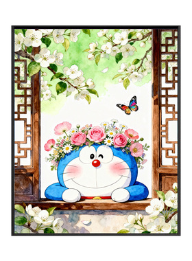 哆啦A梦新中式数字油画