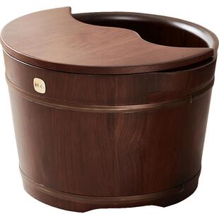 初心木质泡脚桶木桶家用过小腿洗脚桶洗足泡脚盆实木恒温足浴桶女