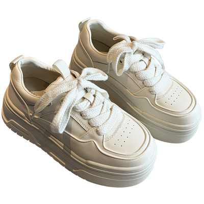 轻便真皮厚底小白鞋休闲板鞋