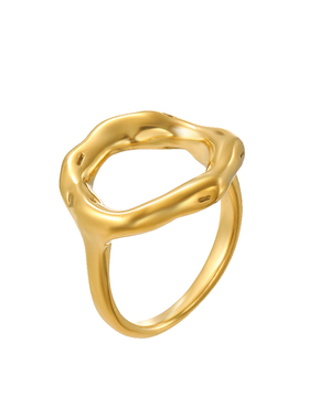 magicfish钛钢爱心镂空女士戒