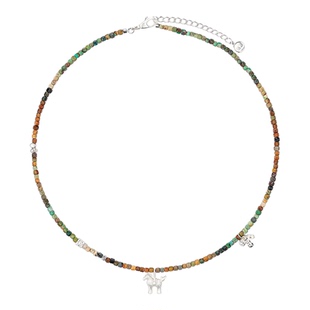 SERENESS所若 数云的下午小马驹绿松石短项链 设计感锁骨链 默叙