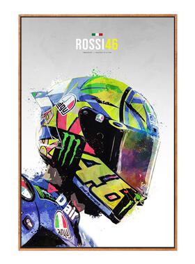 motogp罗西46号卧室摩托车装饰画