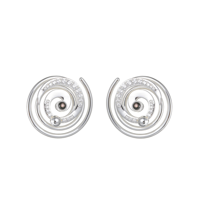 925银耳钉天然贝母小众造型感