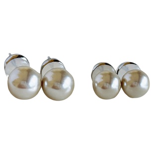 999纯银针施家澳白海水珍珠耳钉女养耳洞耳环新款轻奢高级感耳饰