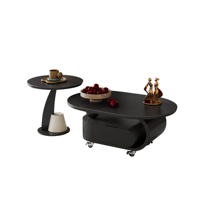 新款客厅家用可移动椭圆形岩板茶