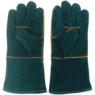 加长牛皮翻毛皮全包猫狗鼠蛇宠物防撕咬刺穿抓伤电焊隔热油溅手套