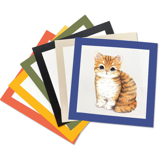 外方内圆形彩色卡纸儿童美术绘画纸边框镜片卡纸白色加厚圆形卡纸