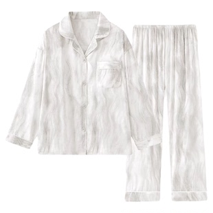 专柜品牌高端真丝睡衣套装带胸垫维多利亚轻奢家居服送闺蜜礼盒