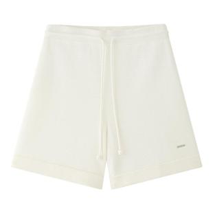 羊织道蓝波 2025春夏新款针织肌理翻边休闲宽松抽绳运动短裤裤子