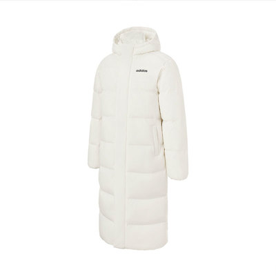 阿迪达斯保暖鸭绒中长款羽绒服