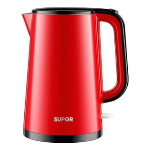 苏泊尔烧水壶电热水壶家用全自动断电保温304不锈钢茶壶结婚红色