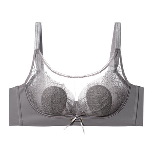 梧桐本色大胸显小内衣超薄桑蚕丝水晶抹胸CDE杯煦光红品系WN84225