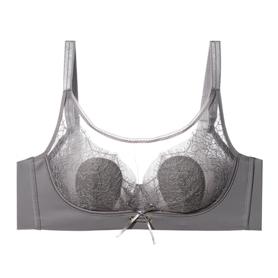 梧桐本色大胸显小内衣超薄桑蚕丝水晶抹胸CDE杯煦光红品系WN84225