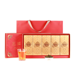 品品香简语福鼎白茶五福临门2024寿眉茶叶礼盒300g送礼送长辈