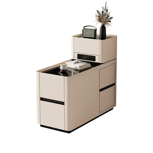 沙发侧边柜智能高级感客厅2025年新款隔断实木边几带灯小茶几角几