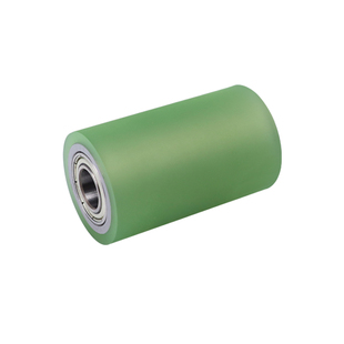 包胶滚轮聚氨酯无动力滚筒外径35耐磨静音带轴承型PU包胶轮内径12