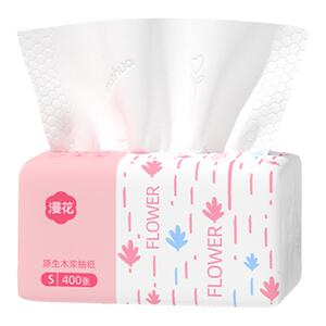 漫花400张抽纸巾宿舍家用宿舍实惠装餐巾纸卫生纸可擦手巾抽纸巾