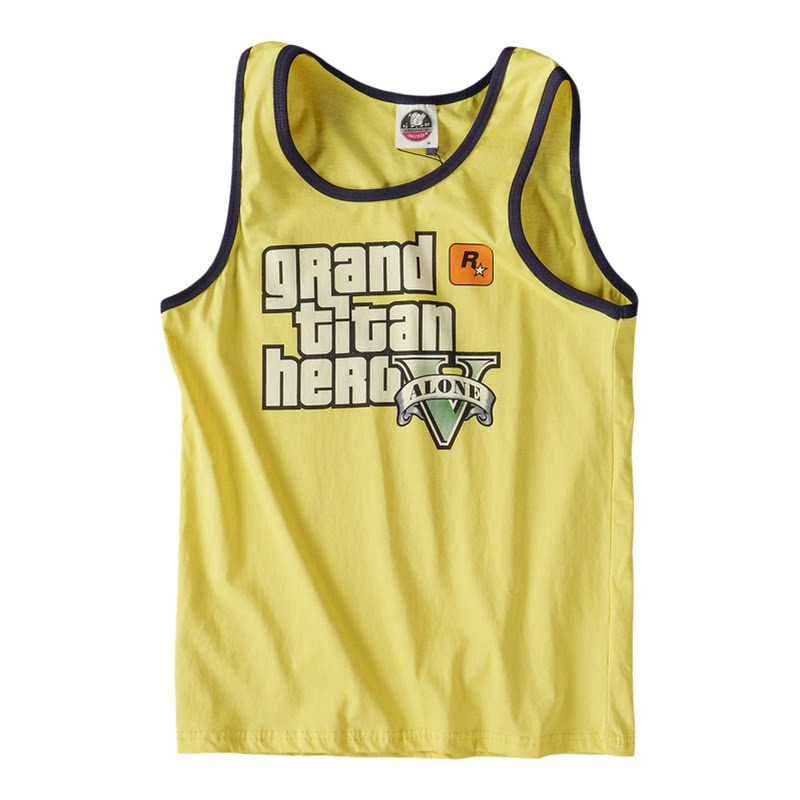 gta5撞色设计印花男士汗背心坎肩