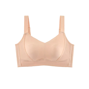 OEING粉底液内衣大胸显小薄款文胸夏季兔耳杯胸大全罩杯无痕显小