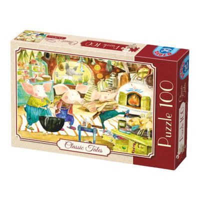 包邮 D-Toys罗马尼亚进口儿童益智拼图72962EM02三只小猪100大片