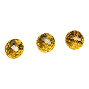 爆闪暴力黄水晶128切面圆珠散珠DIY手工串珠手链项链配珠配件