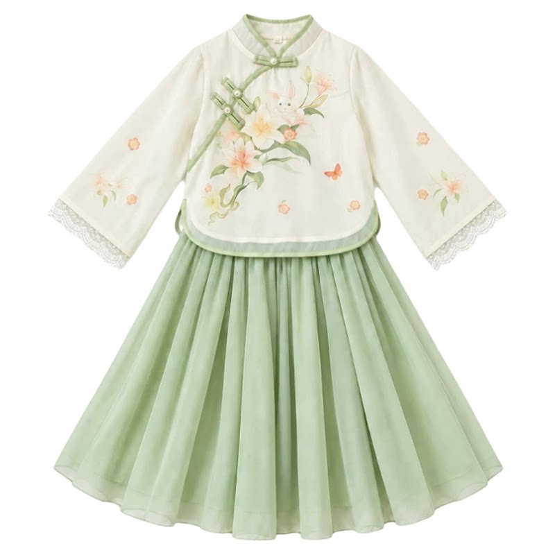 女童国风套装秋季中式汉服两件套