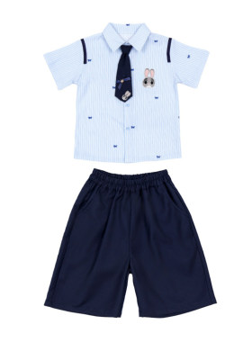 儿童学院风短袖兔子警官表演服