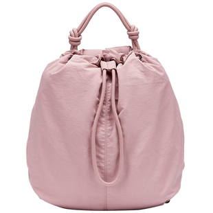 热风女士双肩包2026年春季新款编绳尼龙手提双肩包轻量运动风背包