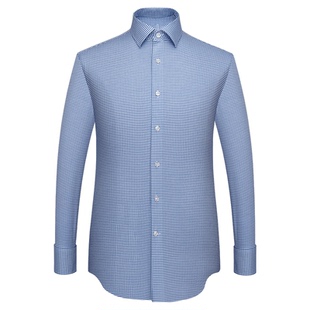 HANY汉尼免烫法式衬衫男长袖抗皱男士商务高端棉质袖扣衬衣男装春