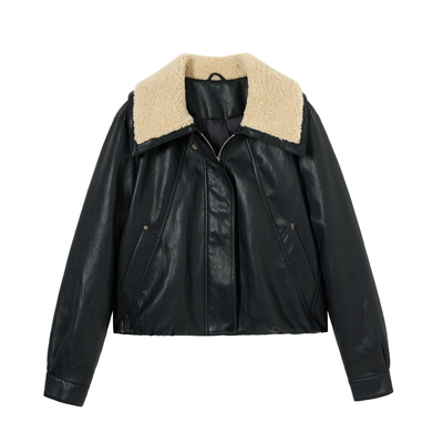 海宁真皮羽绒服女短款绵羊皮2025冬季新款韩版大毛领轻薄90绒皮衣