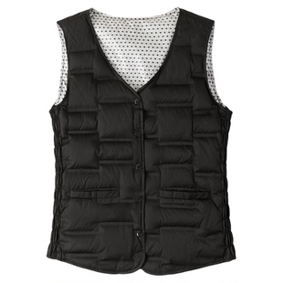 雅鹿石墨烯羽绒马甲女2025新款女V领羽绒服内胆修身内搭鸭绒背心