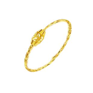 黄金转运珠戒指女款手工编织金丝线999足金首饰本命年手链情人节