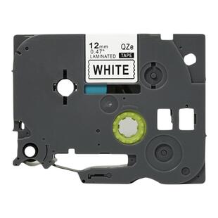 适用兄弟brother/PT-D210/E115B/E100B/18RZ标签机色带普贴100E不干胶贴纸网线标签QZe-231/12毫米白底黑字