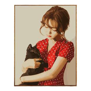 DIY数字油画定制油彩画填色画自拍照片手绘人像定制生日礼物情侣