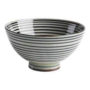 日本进口古染米饭碗汤碗家用单个高脚小碗釉下彩陶瓷器日式料理