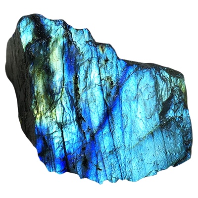 精品天然拉长石原石双面光摆件