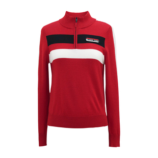 HONRN/红人休闲长袖半拉链立领羊毛衣针织衫上衣女秋冬HI55OM234