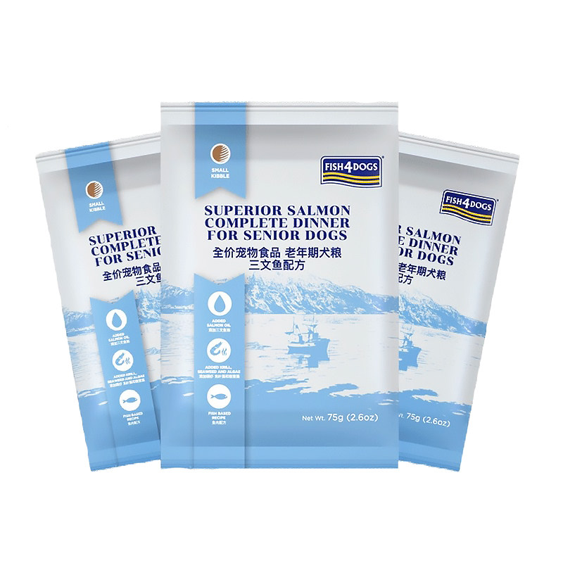 Fish4Dogs全价三文鱼配方高龄老年犬粮肥胖体控低脂狗粮泰迪225g