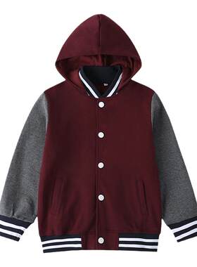 伊顿同款校服款棒球服外套春秋季英伦学院男女童枣红藏青色运动装