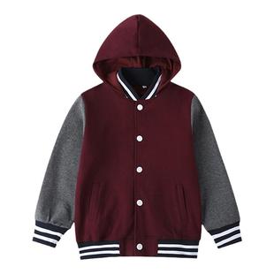 伊顿同款校服款棒球服外套春秋季英伦学院男女童枣红藏青色运动装